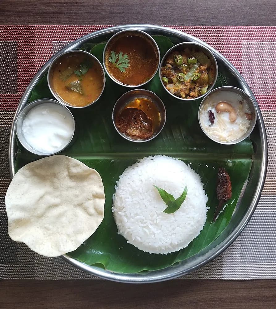 Complete South Indian thali representing daily meal subscriptions