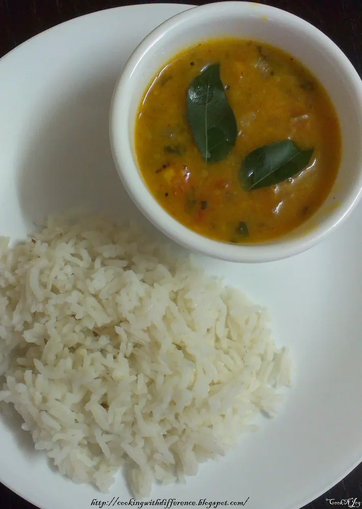 Dal tadka combo with rice and chapati